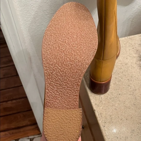 Frye Camryn Tall Pull On Tan Leather Heeled Boots - Picture 14 of 16